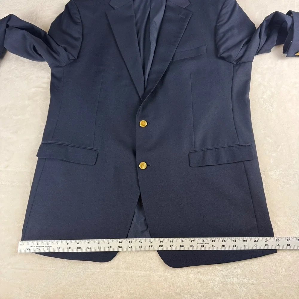 Lauren‎ Ralph Lauren Blazer Mens Navy Blue Gold Crest Button Preppy Old Money
